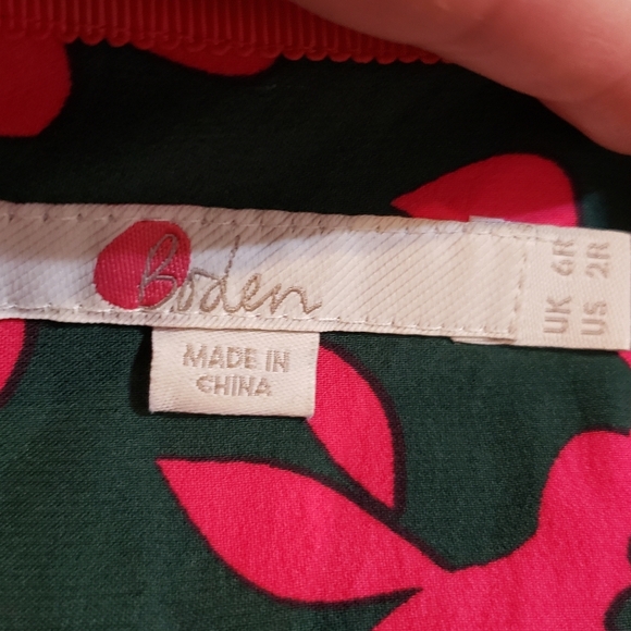 Boden Size 2 Elegant Floral Green and Pink Dress - Picture 11 of 13